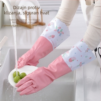 Vodootporne rukavice s flis podstavom PVC-a, za kuhinjsko čišćenje, pranje posuđa i rublja, duljina 40–47 cm