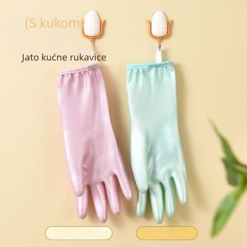 Ženske rukavice za pranje suđa od lateksa/gume, vodootporne, s flis podstavom, izdržljive za kućanske poslove
