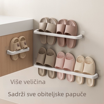 Lazy Corner stalak za papuče, zidni organizator bez bušenja za kupaonicu i kuhinju, višenamjenski s jednim redom
