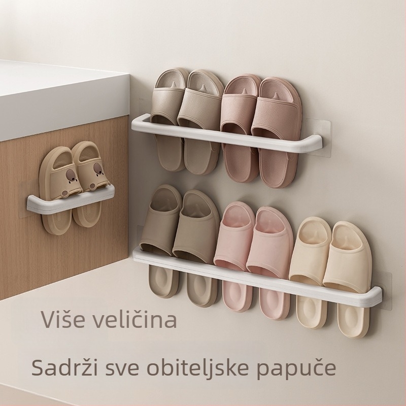 Lazy Corner stalak za papuče, zidni organizator bez bušenja za kupaonicu i kuhinju, višenamjenski s jednim redom