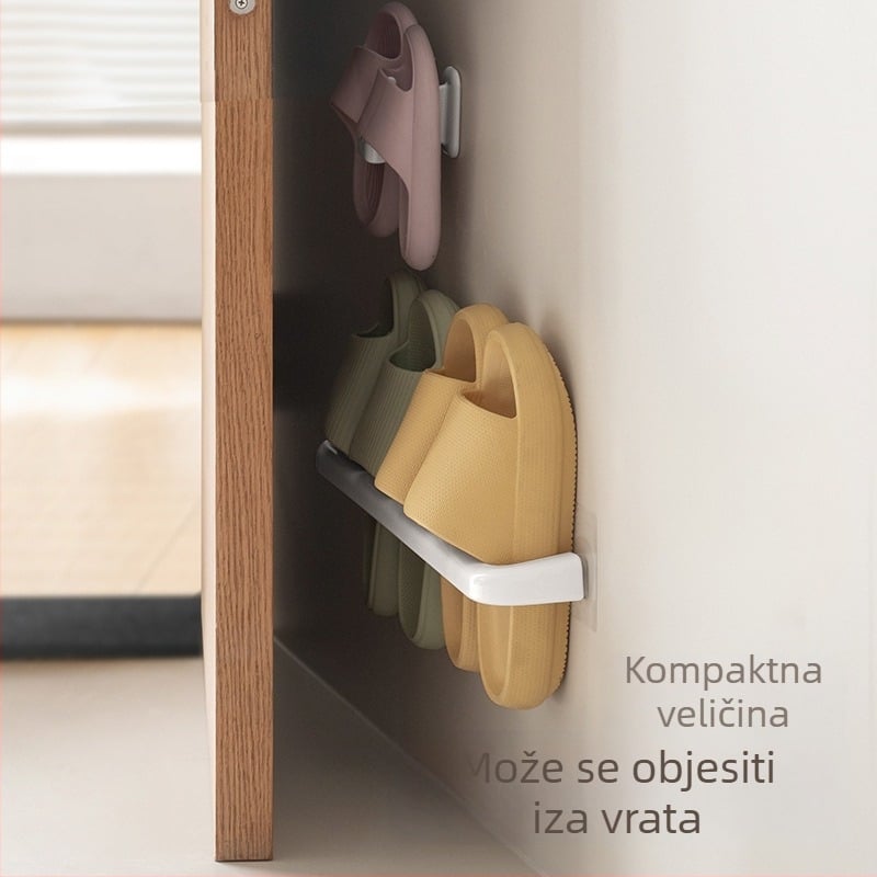 Lazy Corner stalak za papuče, zidni organizator bez bušenja za kupaonicu i kuhinju, višenamjenski s jednim redom