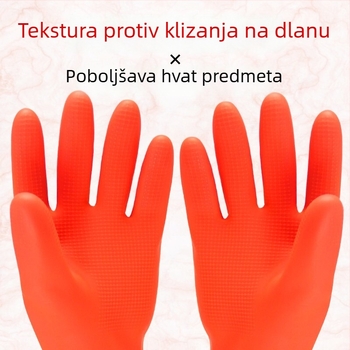 Duge latex rukavice s baršunastom podstavom, za kuhinju i kućanske poslove, vodootporne za zimsko pranje posuđa i rublja