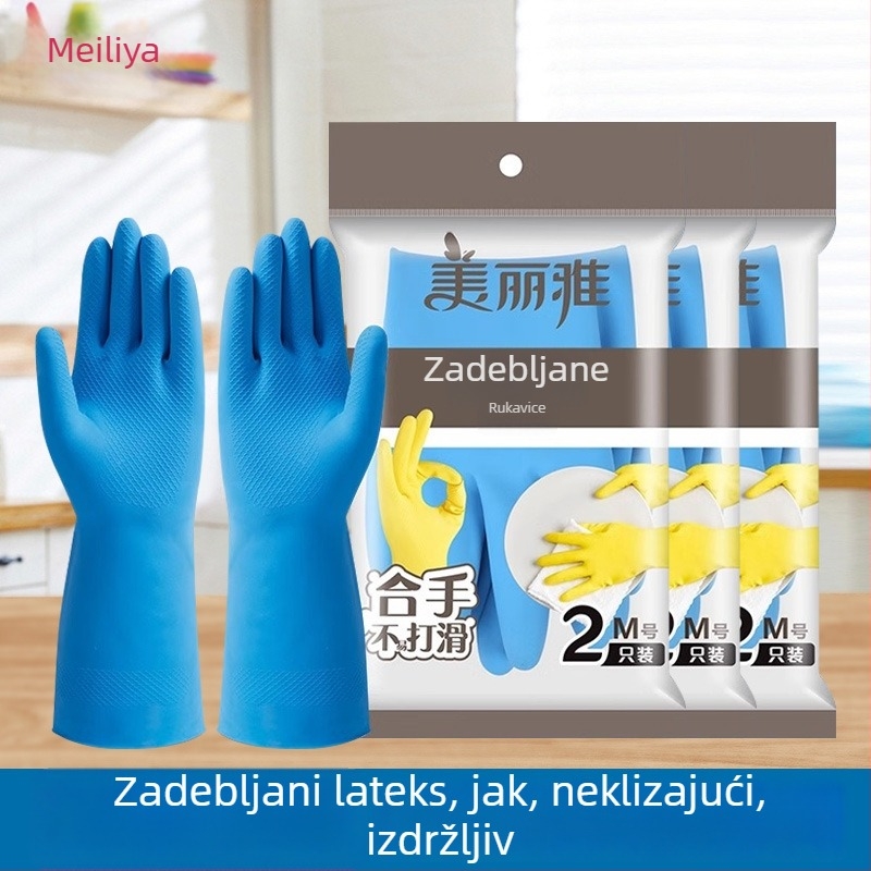 Debele lateks rukavice, otporne na habanje, vodootporne i protuklizne, za kućanstvo, pranje posuđa i čišćenje