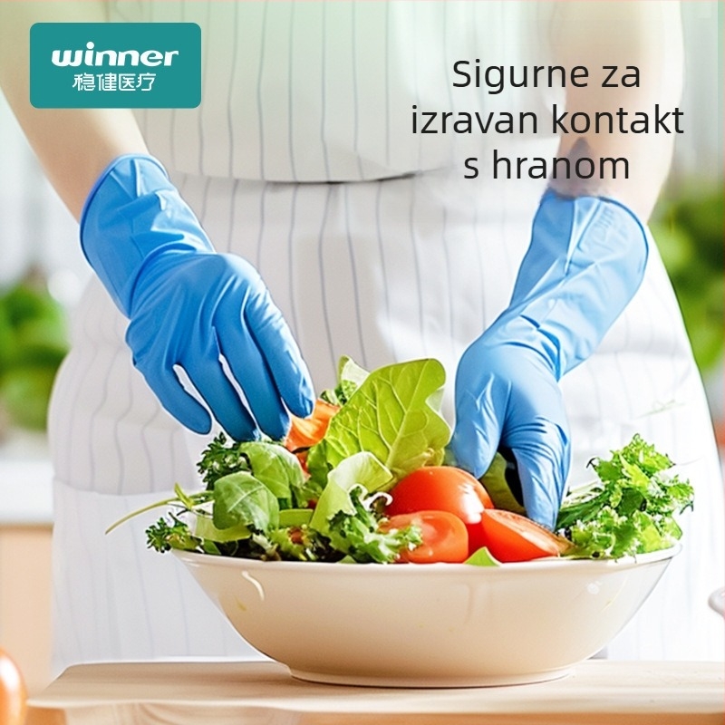 Jednokratne nitril rukavice za hranu i catering, kućno čišćenje, svakodnevna zaštita, udobno pristaju na ruku.