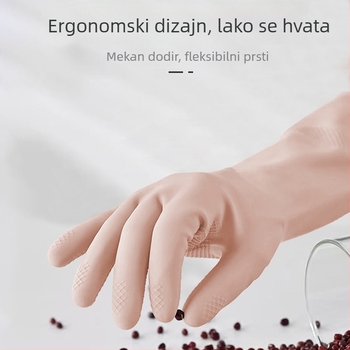 Dvobojne latex rukavice za kućnu upotrebu, vodootporne i izdržljive, za pranje suđa, pranje povrća i pranje rublja