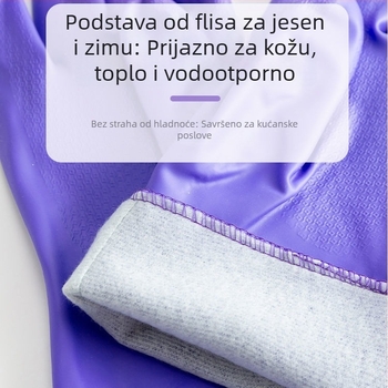 60 cm latex rukavice s flis podstavom i otvorenim prstima, zimske kućne rukavice za pranje suđa i rublja