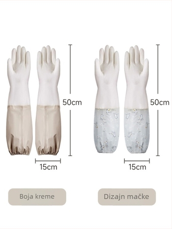 Izdržljive vodootporne rukavice za pranje suđa i kućanske poslove, s produženim manžetama