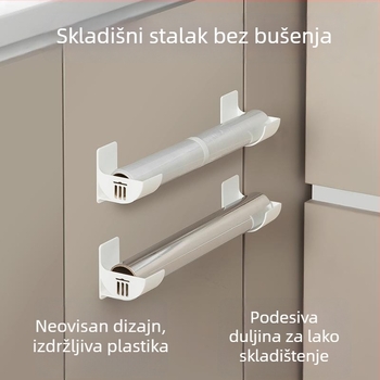 2‑komplet bez bušenja kuhinjski stalak za vrećice za smeće i foliju, bočni regal na vratima ormarića