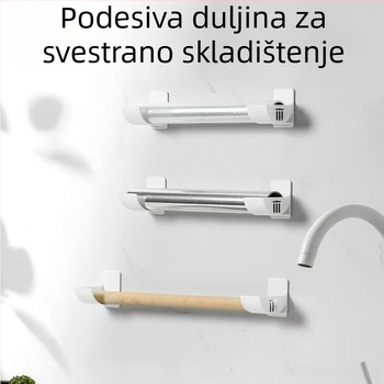 2‑komplet bez bušenja kuhinjski stalak za vrećice za smeće i foliju, bočni regal na vratima ormarića