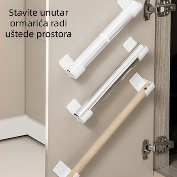 2‑komplet bez bušenja kuhinjski stalak za vrećice za smeće i foliju, bočni regal na vratima ormarića