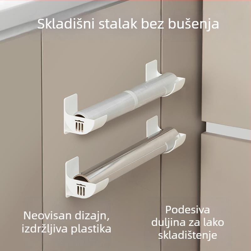 2‑komplet bez bušenja kuhinjski stalak za vrećice za smeće i foliju, bočni regal na vratima ormarića