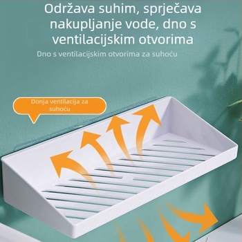 Plastična zidna polica bez bušenja za kupaonicu i kuhinju