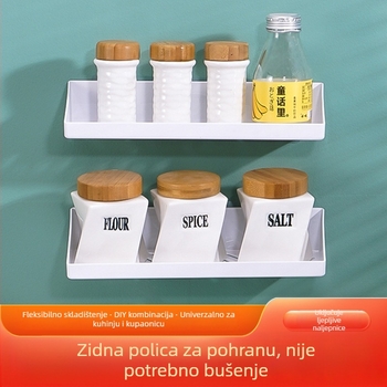 Plastična zidna polica bez bušenja za kupaonicu i kuhinju