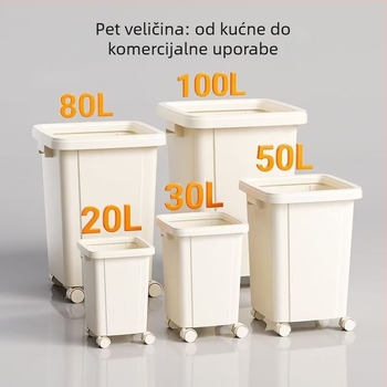 Kanta za otpad s kotačićima, velikog kapaciteta, 12 L ili više, kuhinja i dom, četvrtastog oblika, plastična, bez poklopca, pogodna za komercijalnu upotrebu