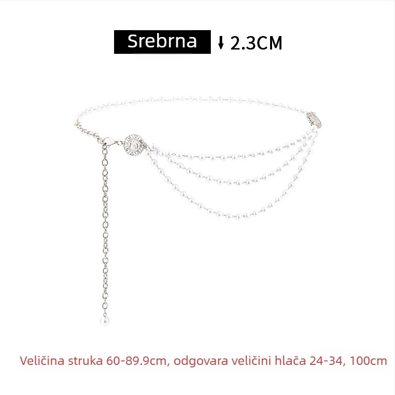 Nova biserna lančana za struk za žene, dodatak za haljinu, ljetna elegancija