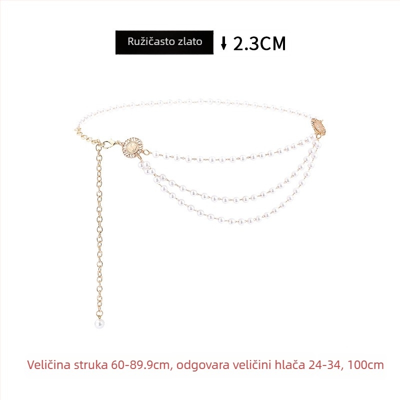 Nova biserna lančana za struk za žene, dodatak za haljinu, ljetna elegancija