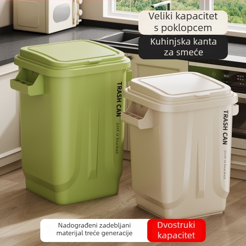 Unutarnji kućni kanta za smeće, dugačkastog cilindričnog oblika od plastike, za kuhinju i dnevni boravak, kapacitet 12 L, industrijski stil