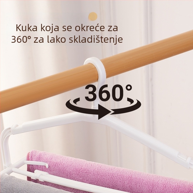 Teleskopska sklopiva vješalica za odjeću, protuklizna, štedi prostor za dom i studentski dom