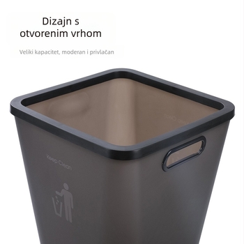 Kvadratni plastični koš za otpad, 12 L, bez poklopca, kreativan dizajn, kućna upotreba – dnevni boravak, kupaonica i spavaća soba