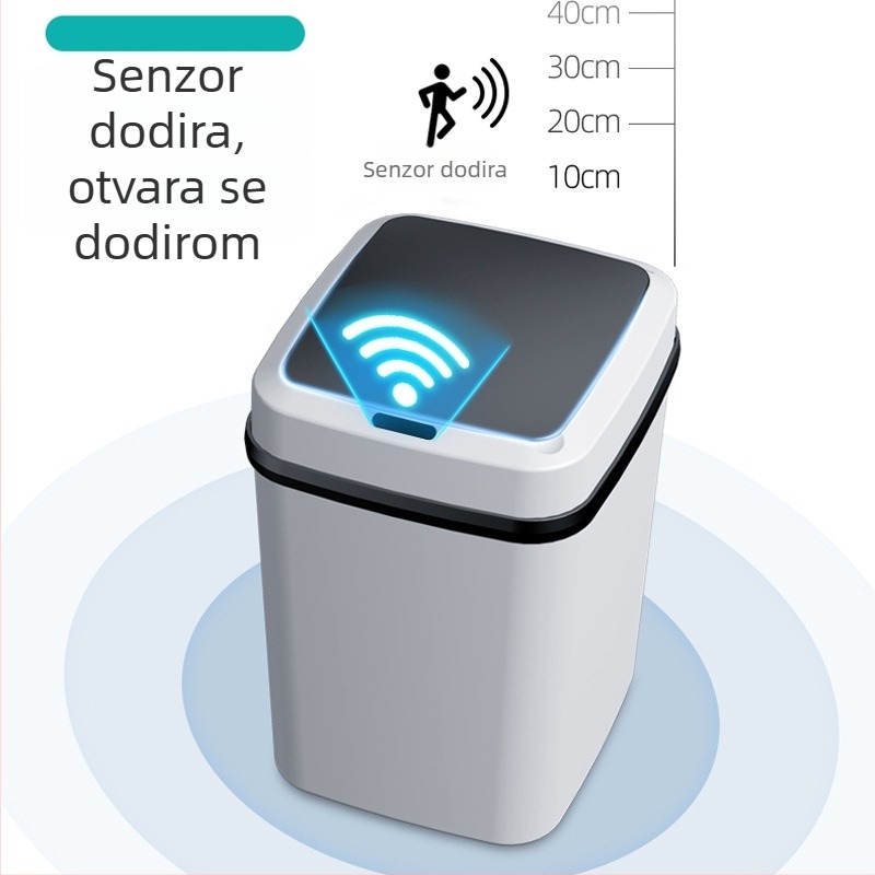 Pametan kanta za smeće sa senzorom, električna, za kućnu upotrebu, s poklopcem, 12 L