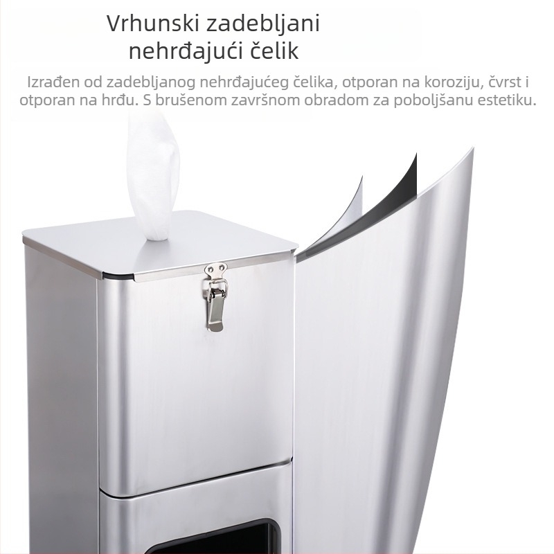 Prilagođeni četvrtasti kanta za mokre maramice od nehrđajućeg čelika za vanjsku javnu uporabu