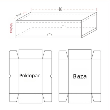 Prozirna PVC kutija za poklon s poklopom, pravokutna PET plastika, gornji i donji poklop, cvjetni dizajn