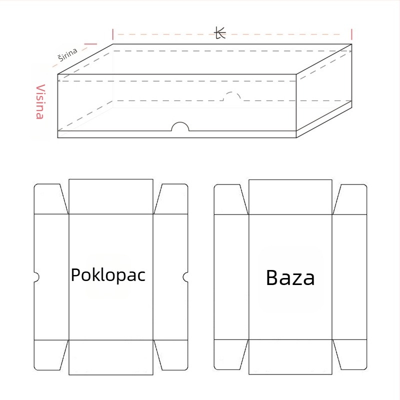 Prozirna PVC kutija za poklon s poklopom, pravokutna PET plastika, gornji i donji poklop, cvjetni dizajn