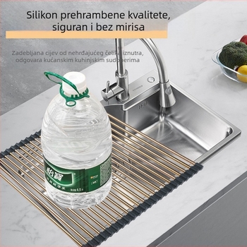 Sklopivi stalak za odvodnju u kuhinji, od nehrđajućeg čelika