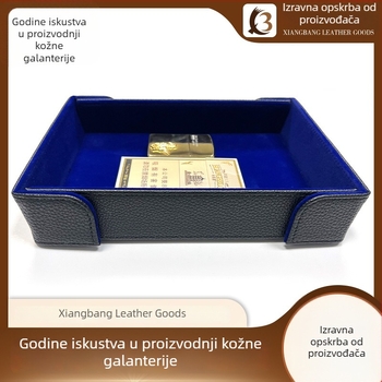 Prilagođena PU kožna kutija za pohranu za ulazni stol i ploču za igre s kockicama, četverostrani sklopivi tac, minimalističko kućno skladištenje