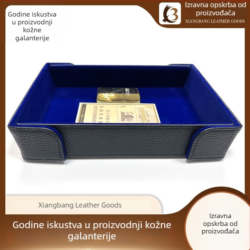Prilagođena PU kožna kutija za pohranu za ulazni stol i ploču za igre s kockicama, četverostrani sklopivi tac, minimalističko kućno skladištenje