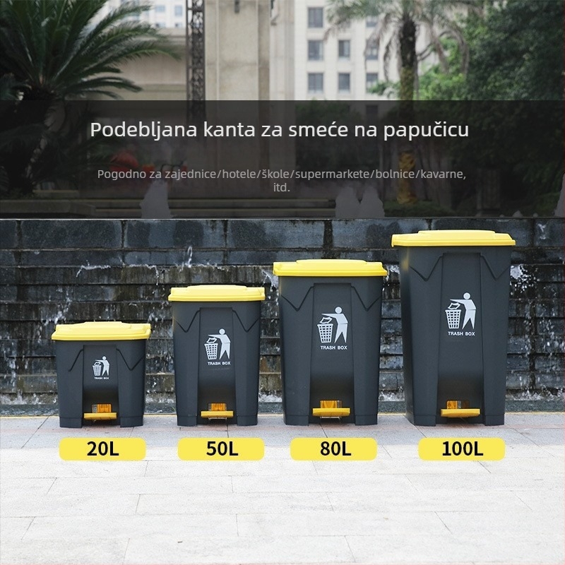 Veliki pedalni koš za smeće s poklopcem, plastičan, za kućnu upotrebu, kuhinju i catering