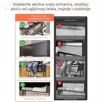 Željezni stalak za sudoperu, sušilica za posuđe, otporan na prašinu ormar, za kućnu upotrebu