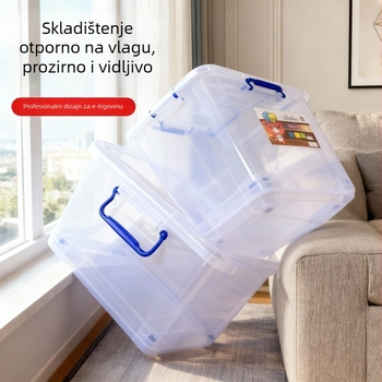 Prozirna plastična kutija za pohranu s poklopcem, s kvalitetom hrane, debela, otporna na prašinu i zatvorena, višenamjenski organizator