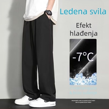 Muške ljetne lagane hlače s širokim nogavicama, sportski stil, ravni kroj