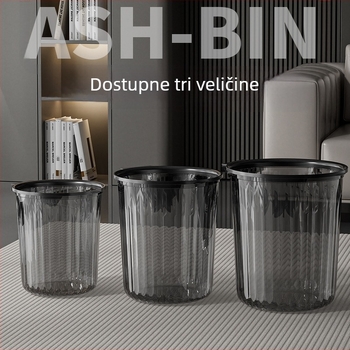 Prozirni koš za smeće s prstenom, kućna upotreba, luksuzni stil, velik promjer, kapacitet 12 l ili više.
