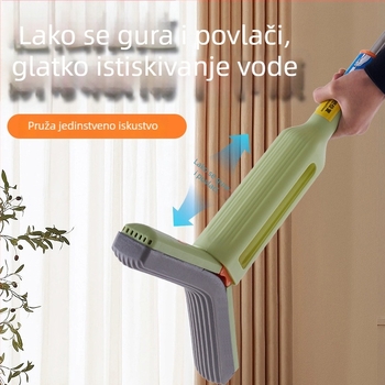 Kućni PVA mop, sklopni, bez dodirivanja rukom, glava od spužve, teleskopska drška 120-140 cm