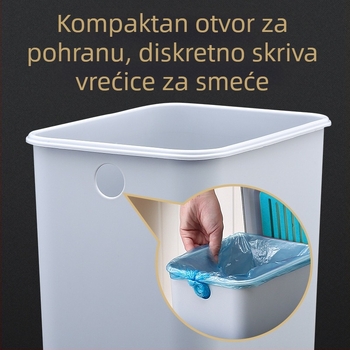 Nehrđajući čelični dvostruki kanta za smeće s poklopcem i pedalom, odvajanje suhih i vlažnih otpada, velika zapremina, pogodna za kuhinju i dnevni prostor