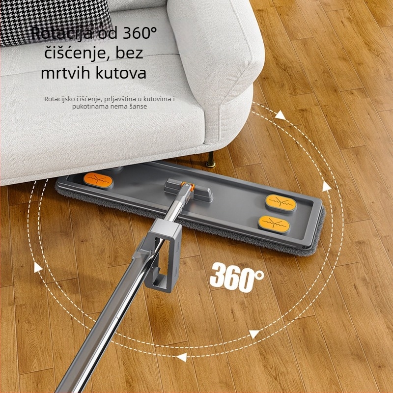 Spray mop, bez dodirivanja, plosnati mop za kućnu upotrebu, dvostruka upotreba za suho i mokro, čišćenje jednim korakom, velika mikrovlakna krpa za mop
