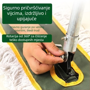 Veliki plošni mop za uklanjanje prašine u kućanstvu, posebni mop s rotacijskim čišćenjem i zamjenjiva krpa