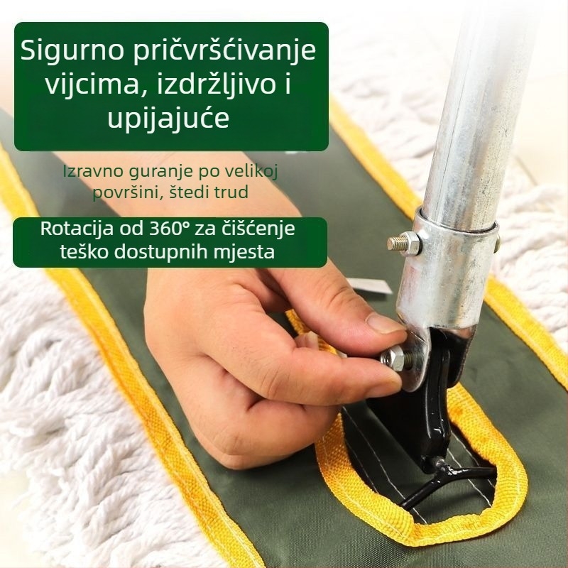 Veliki plošni mop za uklanjanje prašine u kućanstvu, posebni mop s rotacijskim čišćenjem i zamjenjiva krpa