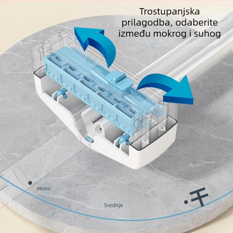 Ploški mop bez dodirivanja rukama, novi model 2025, visoka apsorpcija, lakše čišćenje poda