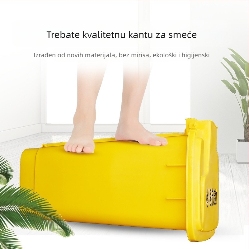 Kanta za medicinski otpad s poklopcem, pedalo otvaranje, žuta kutija za oštre predmete, za kliniku