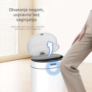 Pametan senzor kantu za smeće 20 L, nehrđajući čelik, ovalni oblik, više boja, za kućnu upotrebu