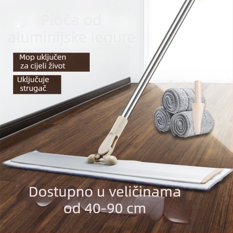 Plošni mop bez dodirivanja rukama, za kućanstvo, veliki mop za mokro i suho čišćenje