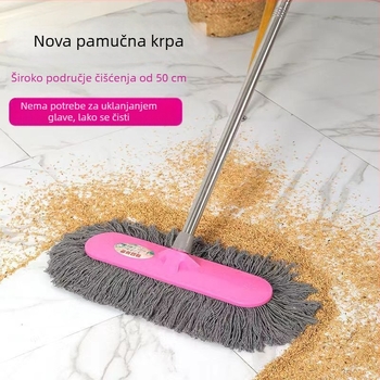 Izuzetno veliki pamukasti plosnati mop za mokro i suho čišćenje, mop za prašinu za kućnu upotrebu