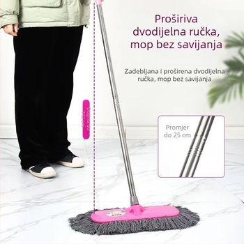 Izuzetno veliki pamukasti plosnati mop za mokro i suho čišćenje, mop za prašinu za kućnu upotrebu