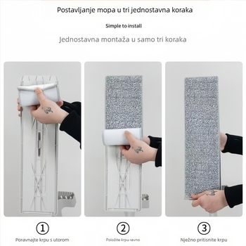 Pločasti mop za mokro i suho čišćenje s tekućinom, bez korištenja ruku