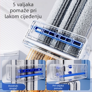 Kućni mop Enjoy the Beauty of Home — bezdotično čišćenje jednim pokretom, suho i mokro čišćenje, plosnati mop s upijajućom mikrovlaknom podlogom