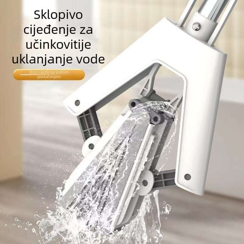 28 cm sklopni PVA mop za kućnu upotrebu, preklopna glava, bez ručnog ispiranja, teleskopska drška 100–120 cm, glava 28 cm, ultra-fina vlakna, nehrđajući čelik