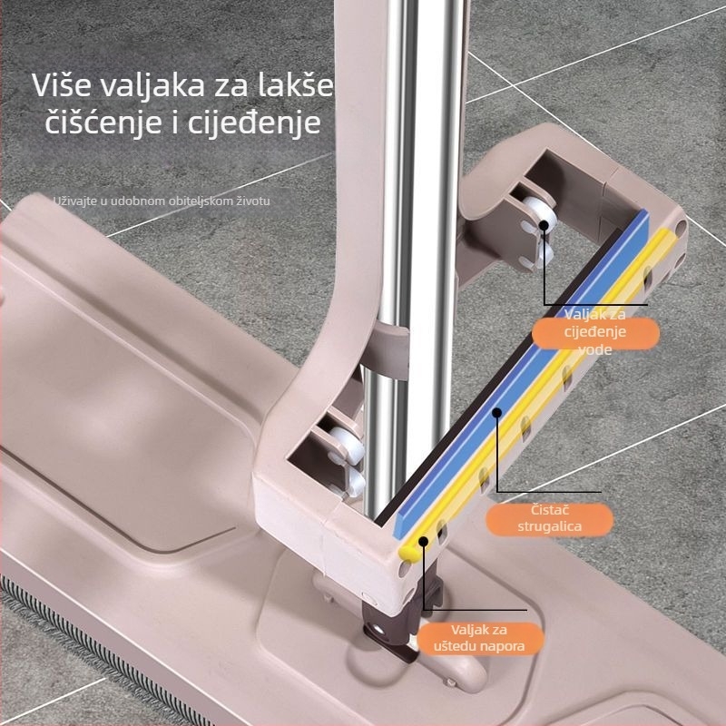 Nova beskontaktna mop za kućnu upotrebu — plosnati mop za suho i mokro čišćenje, upijajuća mikrovlakna navlaka